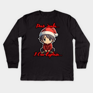 Dear Santa I Can Explain Anime Boy Kids Long Sleeve T-Shirt